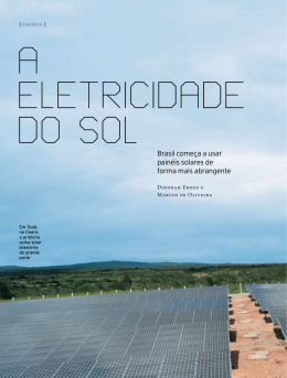 A eletricidAde do Sol - Revista Pesquisa FAPESP
