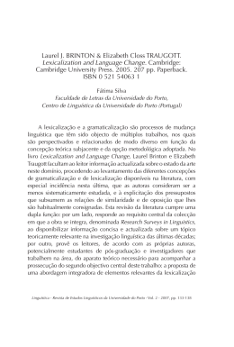 Lexicalization and language change / Fátima Silva. Linguística