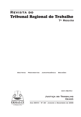 Revista do - Tribunal Regional do Trabalho 7ª Região