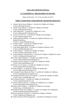Lista de Participantes da IV CBM - Brasileiros no Mundo