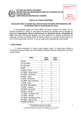 Edital nº 019/2013/DIE/PMSC - Polícia Militar de Santa Catarina