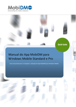 Manual do App MobiDM para Windows Mobile Standard e Pro