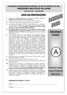 Processo Seletivo UFMS 2005 - Inverno