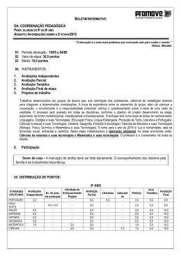 Boletim Informativo 6º ao 8º ano 2ª etapa 2015 ALUNOS