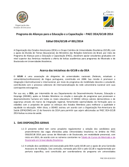 Edital OEA/GCUB nº 001/2014