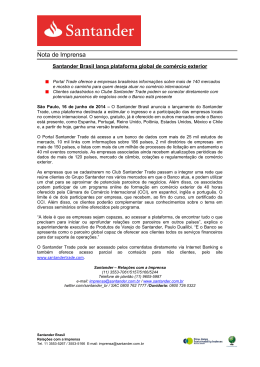Santander Brasil lança plataforma global de comércio exterior