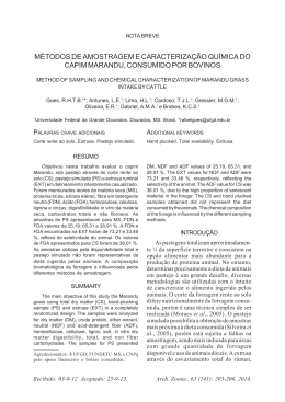 métodos de amostragem e caracterização química do capim