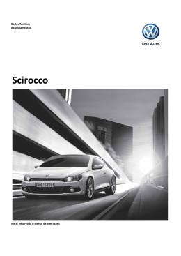 Dados Técnicos Volkswagen Scirocco