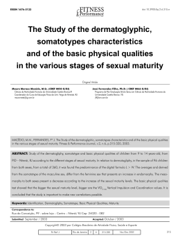 The Study of the dermatoglyphic, somatotypes characteristics and of