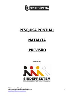 PESQUISA PONTUAL NATAL/14 PREVISÃO
