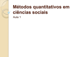 Métodos quantitativos em ciências sociais