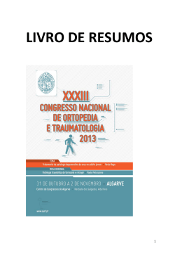 LIVRO DE RESUMOS - Sociedade Portuguesa de Ortopedia e