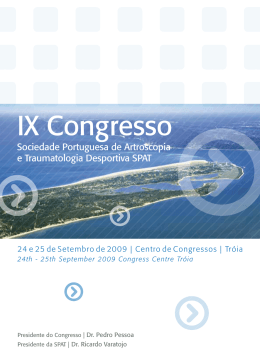 IX Congresso - Sociedade Portuguesa de Artroscopia e