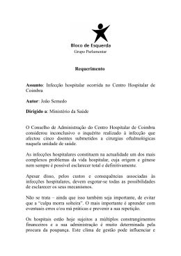 Infecção hospitalar ocorrida no Centro Hospitalar de Coimbra Autor