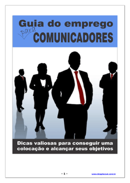 Guia do emprego Comunicadores 1ª Edição