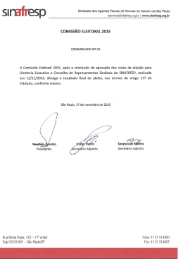 Comissão Eleitoral 2015 - resultado do pleito (17/11/15)