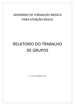 RELATORIO DO TRABALHO DE GRUPOS