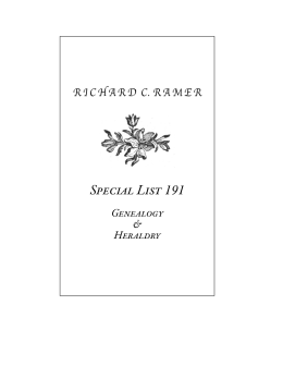 Special List 191 - Richard C. Ramer Old & Rare Books