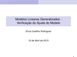 Modelos Lineares Generalizados - Verificação do Ajuste do Modelo