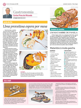 Gastronomia - Jornal do Comércio