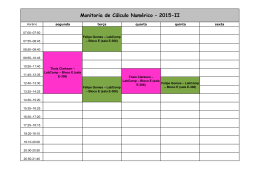 Monitoria de Cálculo Numérico – 2015-II