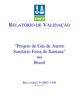 “Projeto de Gás de Aterro Sanitário Feira de Santana” no Brasil