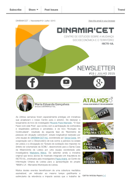 DINÂMIA`CET ::: Newsletter#19 | Julho | 2015 - dinâmia`cet-iul