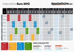 Calendário Euro 2012 - Apostas Eurocopa 2012