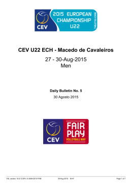 CEV U22 ECH - Macedo de Cavaleiros 27 - 30-Aug