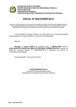 EDITAL Nº 064/CESIEP/2015 - Polícia Militar de Santa Catarina