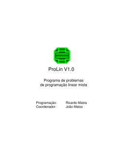 ProLin V1.0 - ProLin - Programação Linear Mista