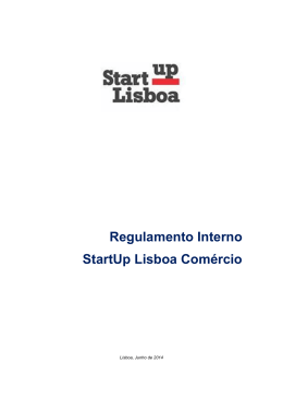 Regulamento Interno StartUp Lisboa Comércio