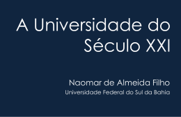 Palestra de Abertura - A Universidade do Século XXI no - Unifal-MG