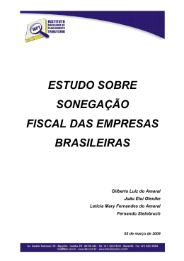 Estudo sobre sonegação fiscal 2009