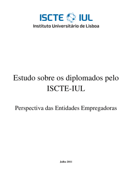 Estudo sobre os diplomados pelo ISCTE-IUL
