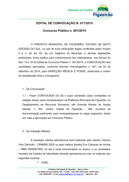 EDITAL DE CONVOCAÇÃO N. 017/2015 Concurso Público n. 001