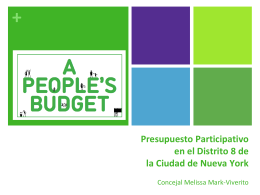 Presupuesto Participativo en el Distrito 8 de la Ciudad de Nueva York