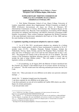 Application No. 25951/07, Gas & Dubois v. France - ILGA
