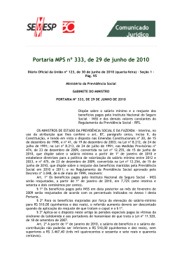Portaria MPS nº 333, de 29 de junho de 2010