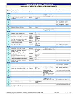 Calendário de Competições FPA 2004/2005