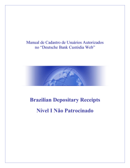 Brazilian Depositary Receipts Nível I Não