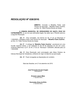 Resolução 028/2010 - Câmara de Vereadores de Santa Cruz do