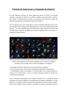 O Estudo de Supernovas e a Expansão do Universo
