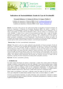 Indicadores de Sustentabilidade: Estudo de Caso de Erechim