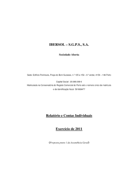 Relatório e Contas individuais 2011 – ponto 1