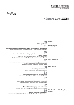 2 Vol. XXIII 2014 - Revista Nascer e Crescer
