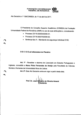 Revalidação de diploma: Nuno Pinto Fernandes de Araújo