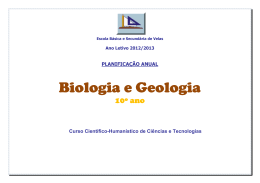 Planificação BioGeo 10º - Secretaria Regional da Educação