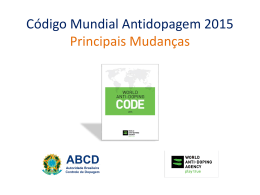 Código Mundial Antidopagem 2015 Principais Mudanças