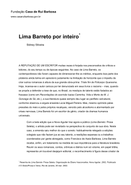 Lima Barreto por inteiro - Fundação Casa de Rui Barbosa